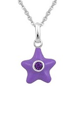 outstanding teensy silver enamel star February birthstone ring
